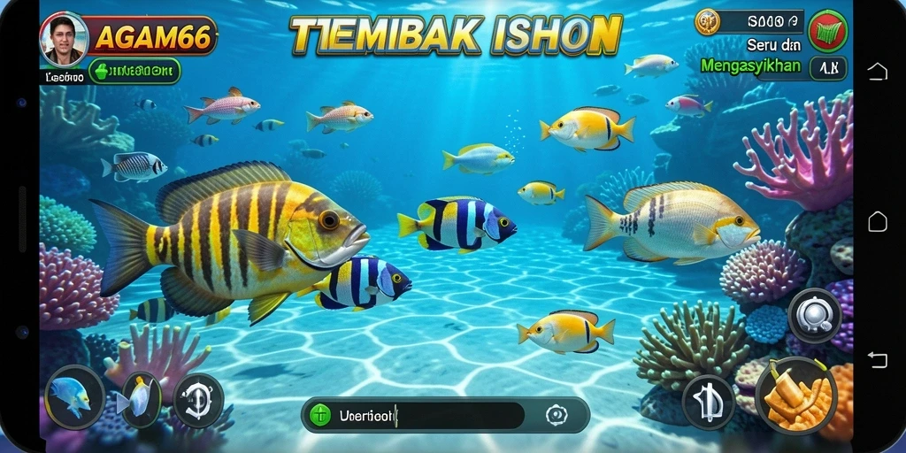 Screenshot dari gameplay AGAM66 yang menampilkan aksi Tembak Ikan.
