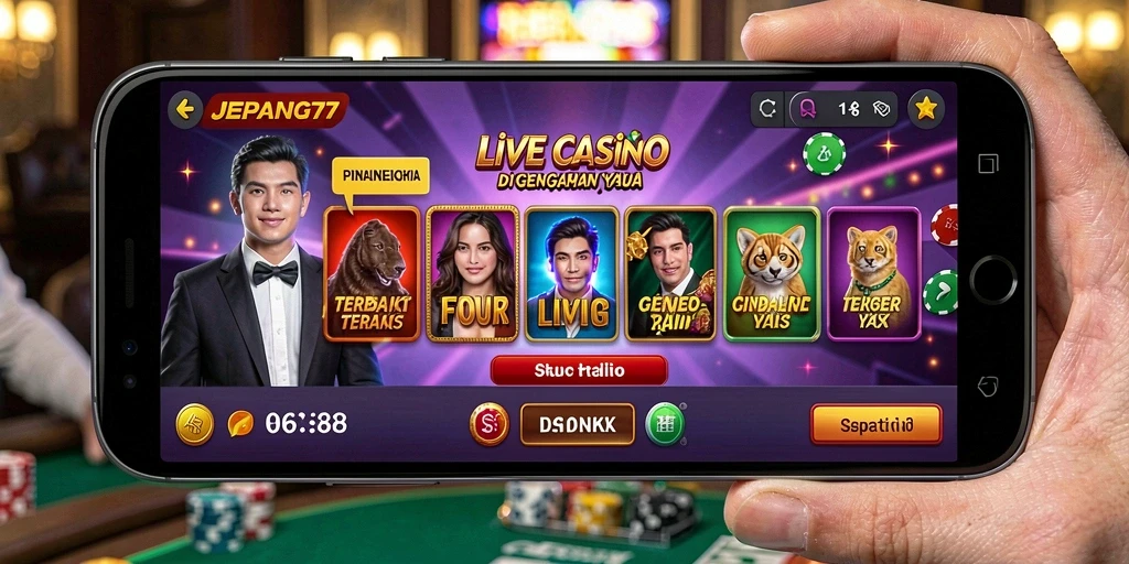 Tampilan gameplay Live Casino yang mengasyikkan dari JEPANG77.