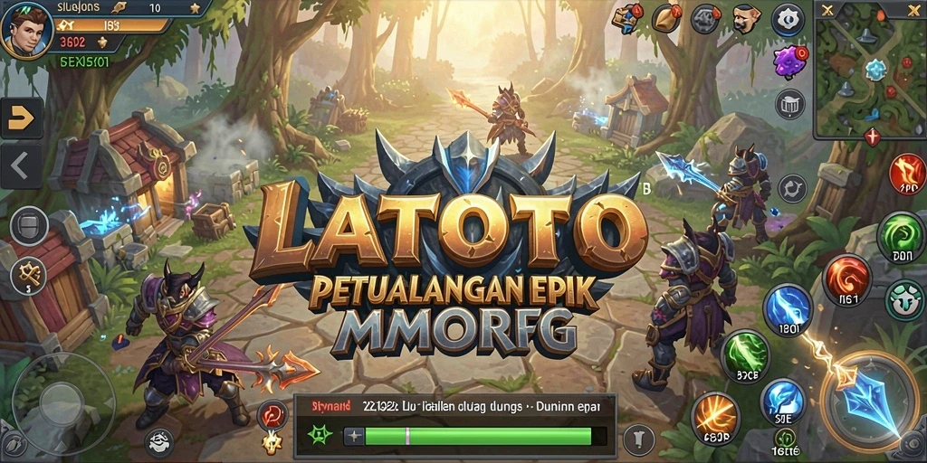 Screenshot gameplay LATOTO yang menampilkan petualangan seru di dunia MMORPG.