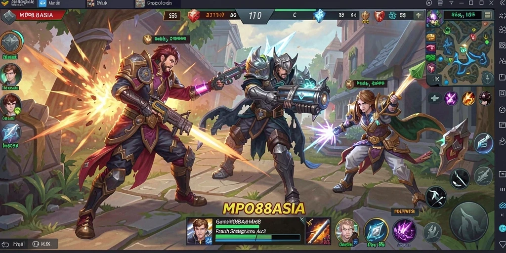 Screenshot menampilkan aksi seru dalam game MOBA MPO88ASIA.