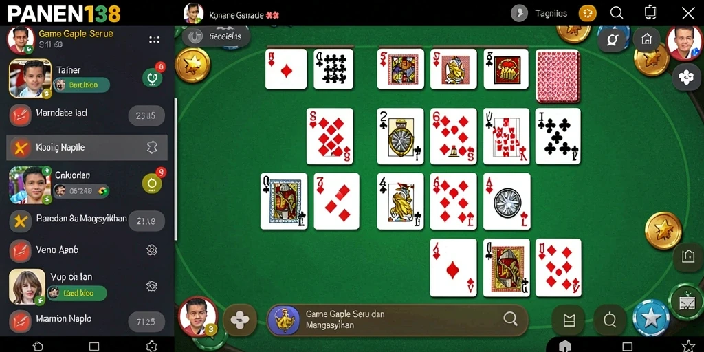 Tampilan utama gameplay Gaple PANEN138 yang seru.