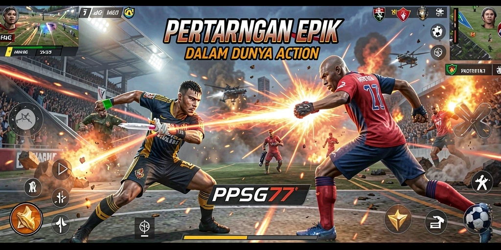 Screenshot PSG77 menampilkan aksi mendebarkan dalam pertarungan yang intens.