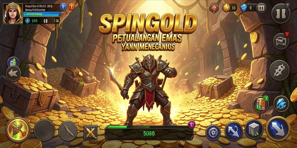 Tampilan gameplay SPINGOLD yang mendebarkan dan penuh tantangan.