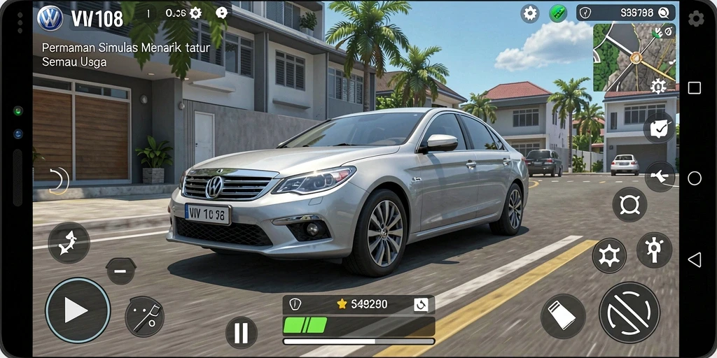 Gameplay VW108 menampilkan berbagai fitur simulasi yang menarik.